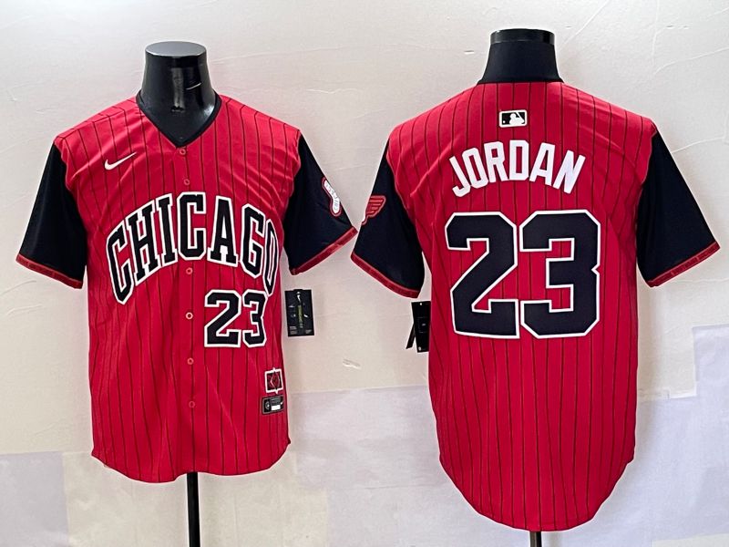 Men Chicago White Sox #23 Jordan Red Stripe Joint Name Nike 2025 MLB Jersey style 38